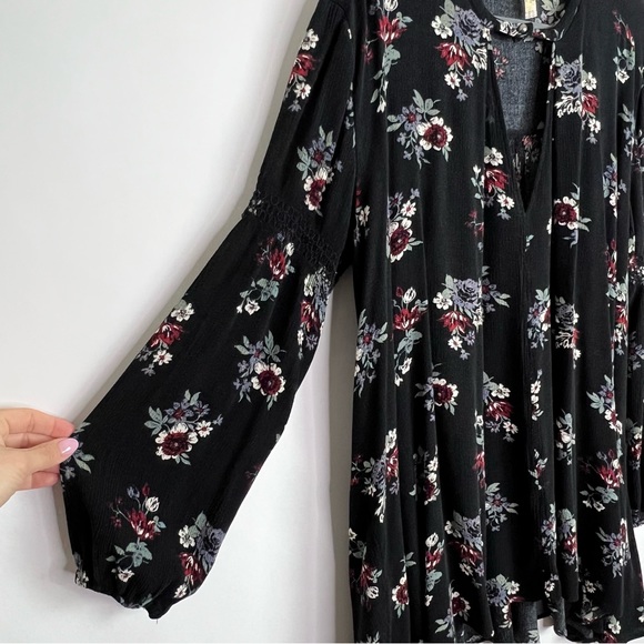Free People Floral Tunic Top Medium - Picture 3 of 8